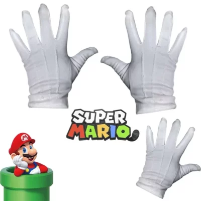 Costume Mario – Casquette Rouge + 7 Moustaches + Gants Blancs + 2 Boutons – Déguisement Cosplay Pour Enfant Et Adulte – Carnaval/Halloween/anniversaire